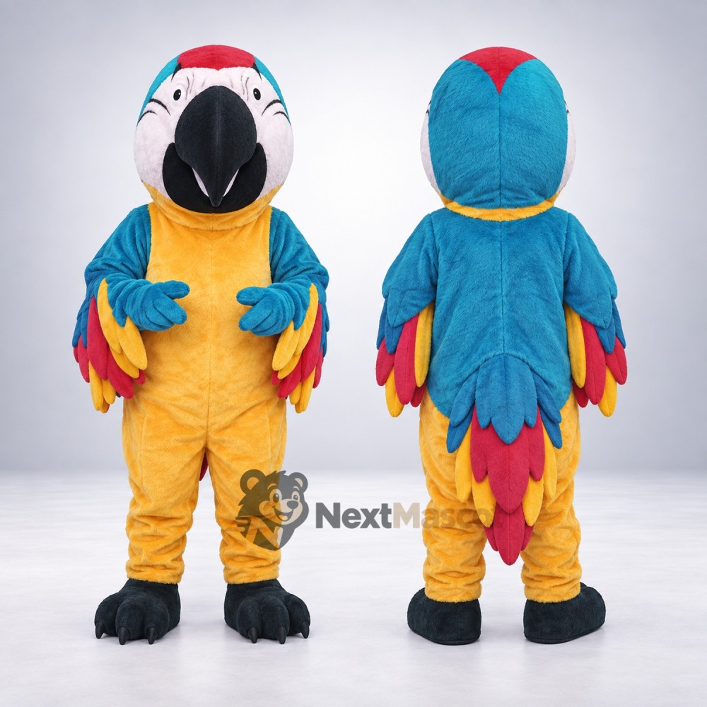 Parrot Mascot Costume - Blue and Yellow for School Events Parrot Mascot Costume - Blue and Yellow for School Events
