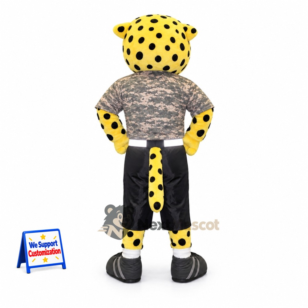 Leopard Mascot Costume - Camouflage Shirt Leopard Mascot Costume - Camouflage Shirt