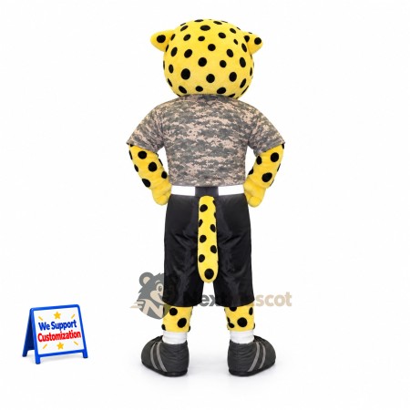 Leopard Mascot Costume - Camouflage Shirt Leopard Mascot Costume - Camouflage Shirt