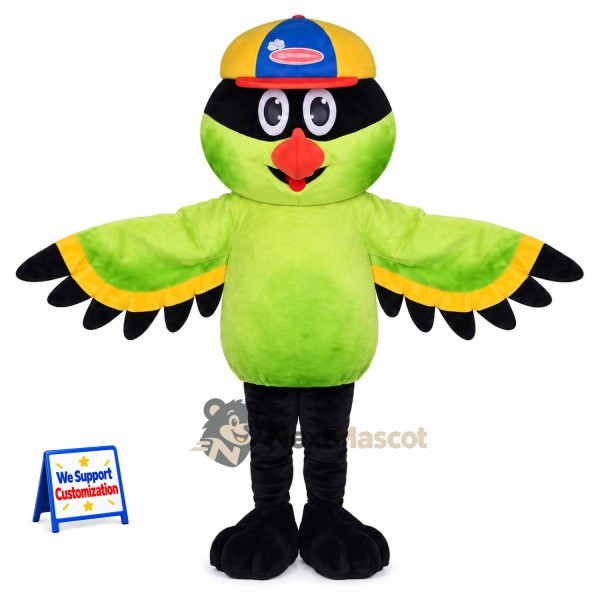 Parrot Mascot Costume - Green for School Events