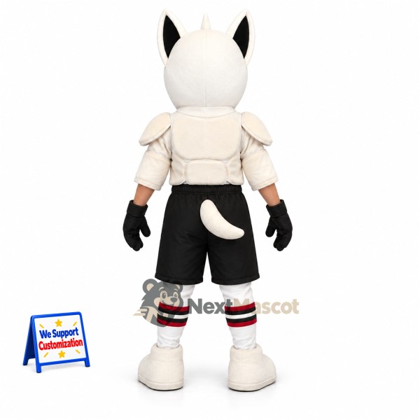 Dog Mascot Costume - White, Hockey Gear Dog Mascot Costume - White, Hockey Gear