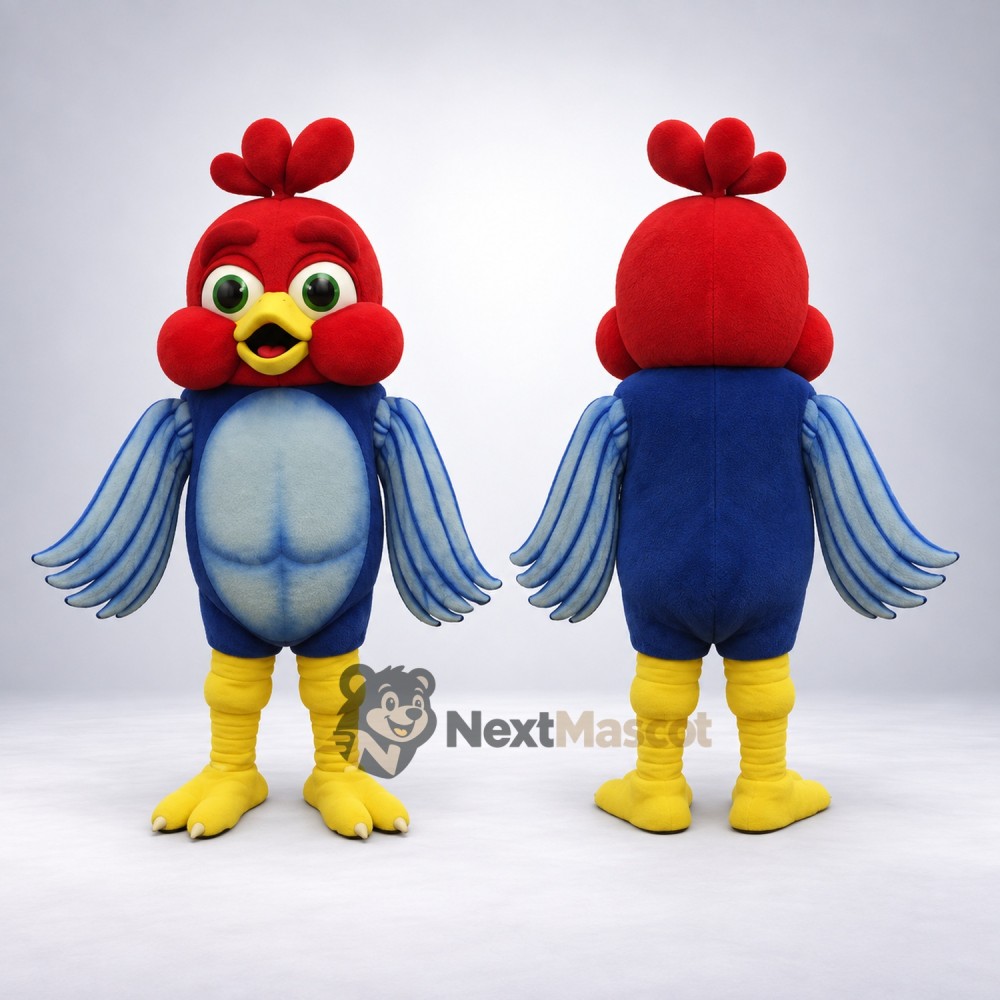 Rooster Mascot Costume - Blue Rooster Mascot Costume - Blue