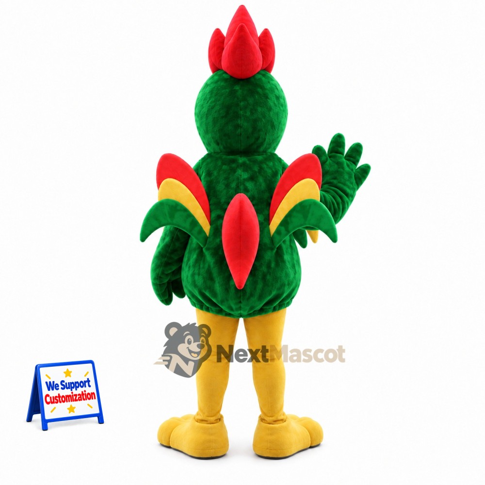Rooster Mascot Costume - Green for Parades Rooster Mascot Costume - Green for Parades