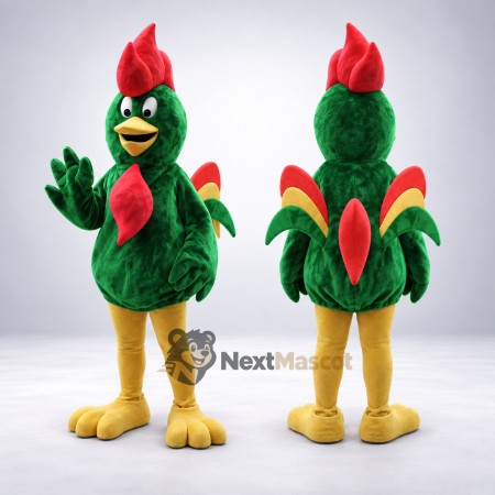 Rooster Mascot Costume - Green for Parades Rooster Mascot Costume - Green for Parades