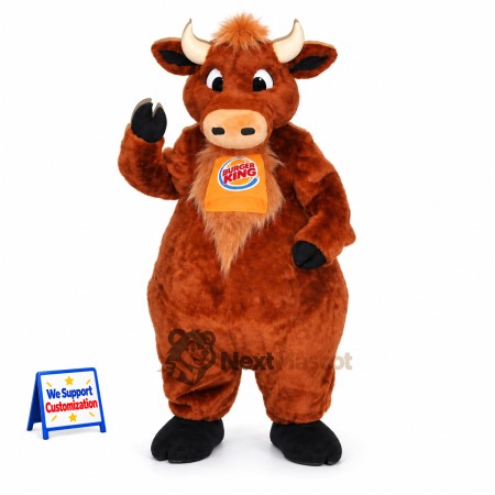 Bull Mascot Costume - Brown, Medal