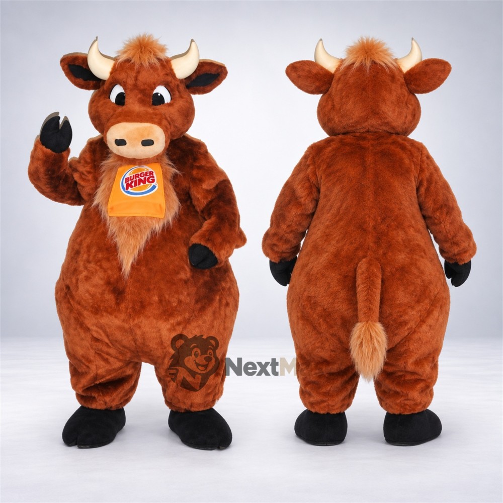 Bull Mascot Costume - Brown, Medal