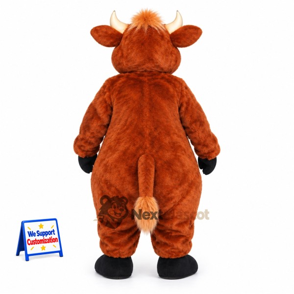 Bull Mascot Costume - Brown, Medal Bull Mascot Costume - Brown, Medal