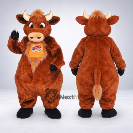 Bull Mascot Costume - Brown, Medal