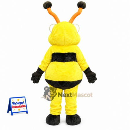 Bee Mascot Costume - Fuzzy, Yellow, Orange Antennae