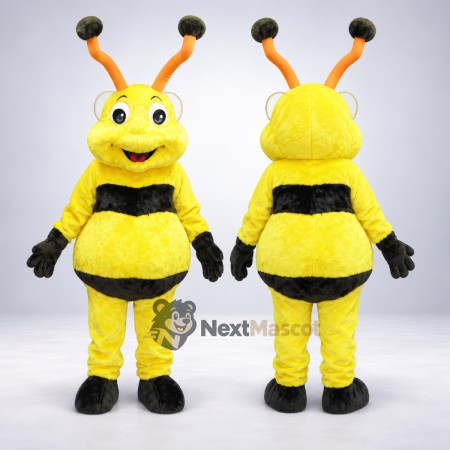 Bee Mascot Costume - Fuzzy, Yellow, Orange Antennae