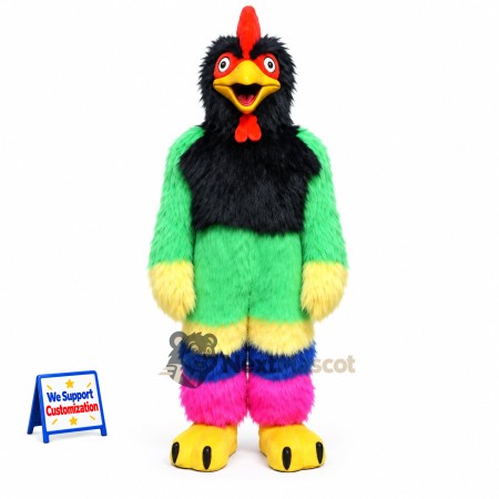 Rooster Mascot Costume - Rainbow for Parades Rooster Mascot Costume - Rainbow for Parades