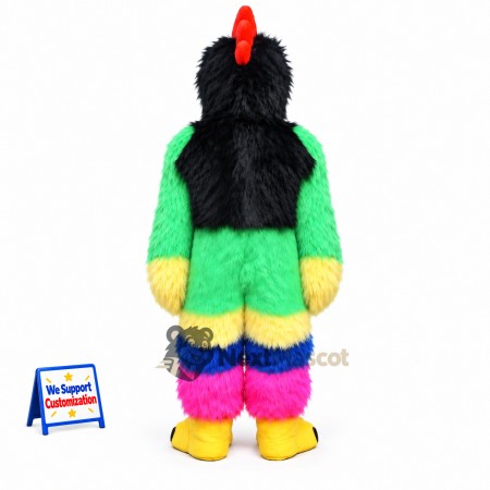 Rooster Mascot Costume - Rainbow for Parades Rooster Mascot Costume - Rainbow for Parades