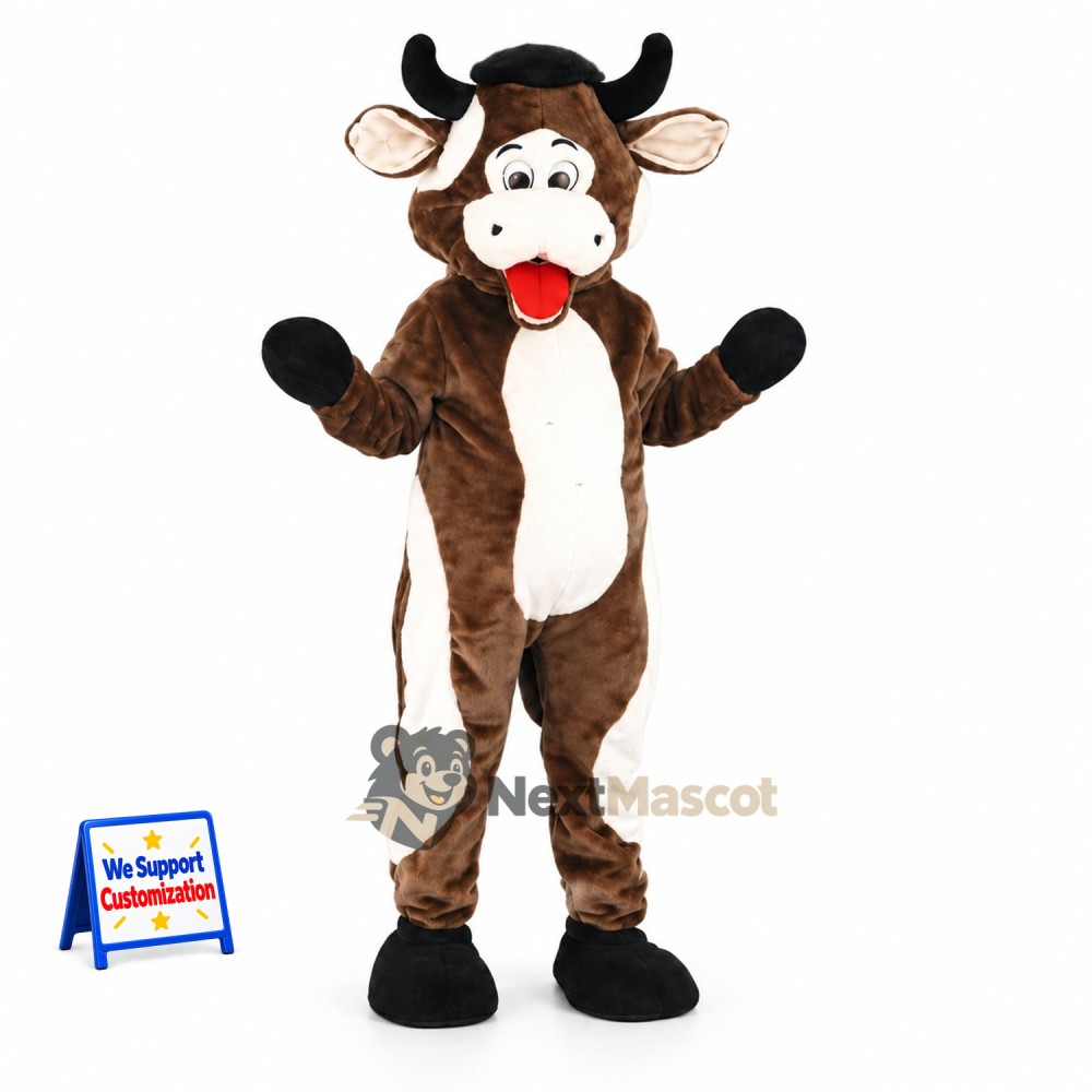 Cow Mascot Costume - Brown Cow Mascot Costume - Brown