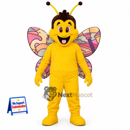 Butterfly Mascot Costume - Yellow for Parades Butterfly Mascot Costume - Yellow for Parades