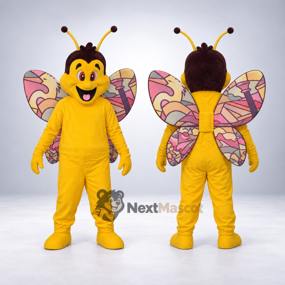 Butterfly Mascot Costume - Yellow for Parades Butterfly Mascot Costume - Yellow for Parades