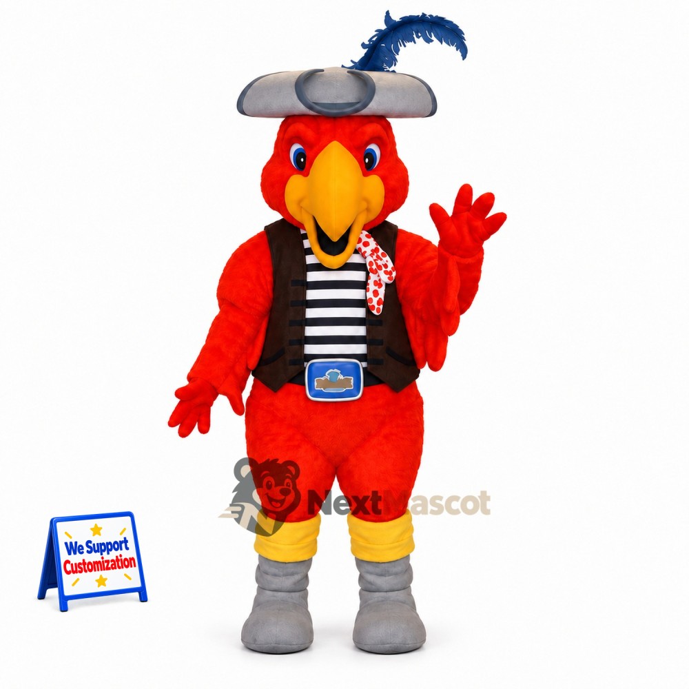 Parrot Mascot Costume - Pirate Style for School Events Parrot Mascot Costume - Pirate Style for School Events