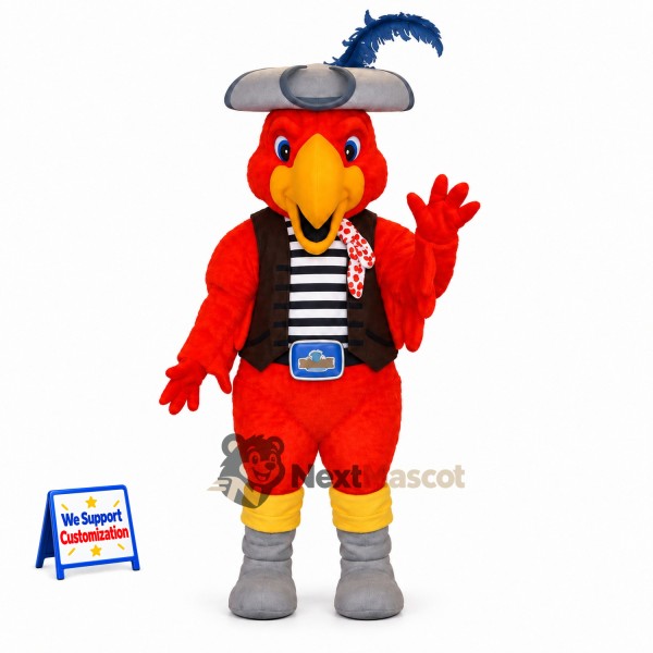 Parrot Mascot Costume - Pirate Style for School Events