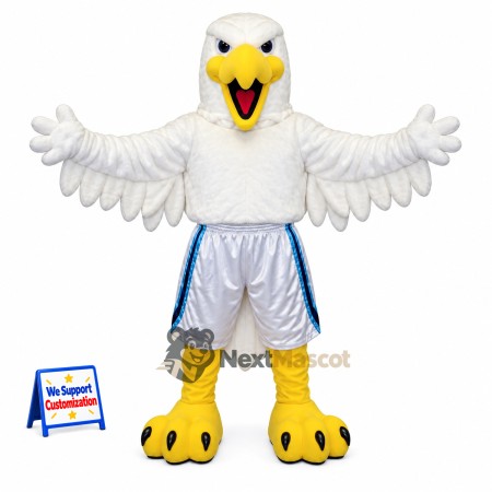 Eagle Mascot Costume - White, White and Blue Uniform Eagle Mascot Costume - White, White and Blue Uniform