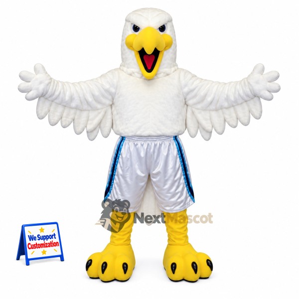 Eagle Mascot Costume - White, White and Blue Uniform