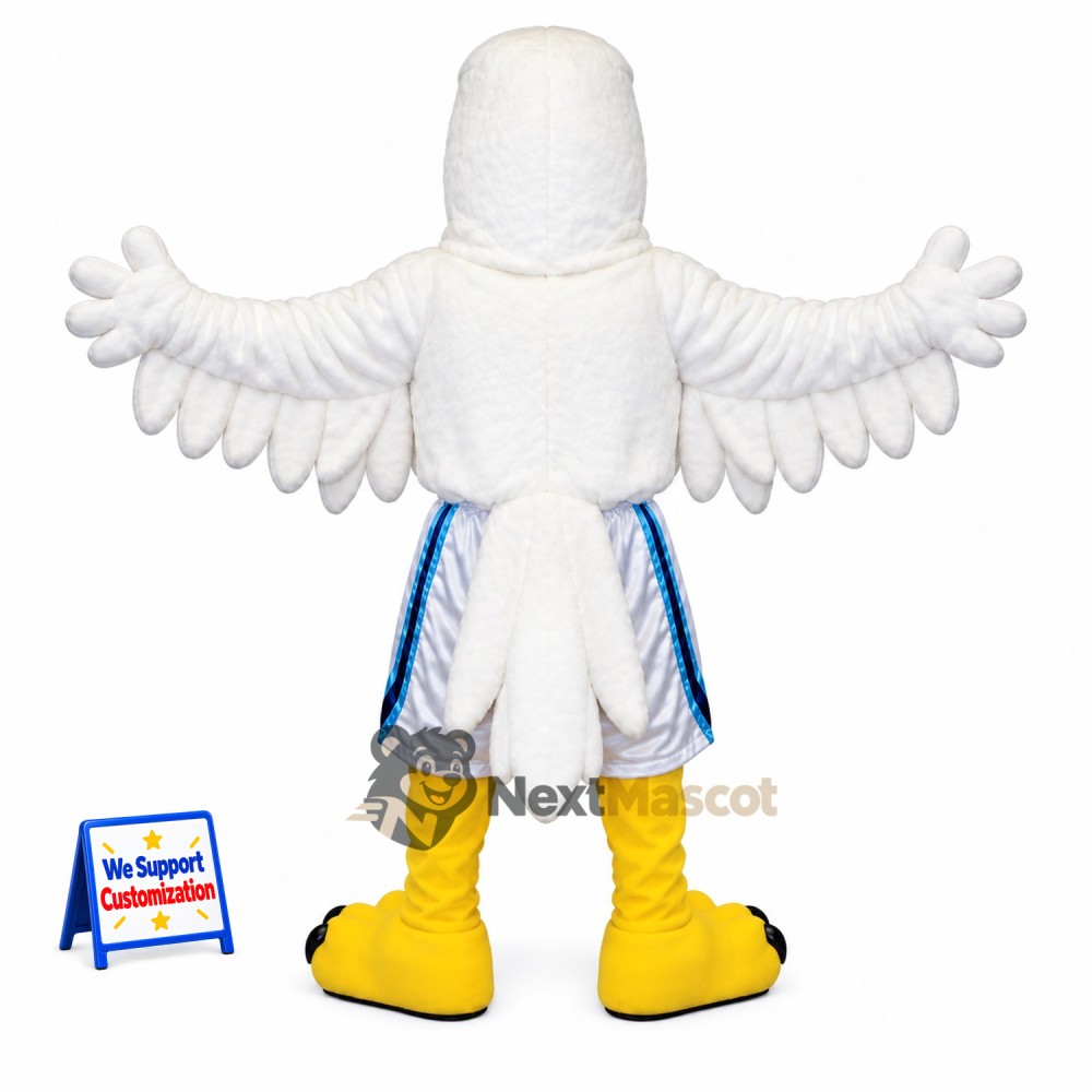 Eagle Mascot Costume - White, White and Blue Uniform Eagle Mascot Costume - White, White and Blue Uniform