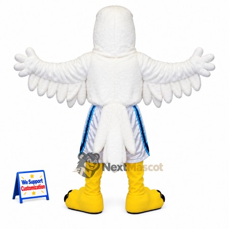 Eagle Mascot Costume - White, White and Blue Uniform Eagle Mascot Costume - White, White and Blue Uniform