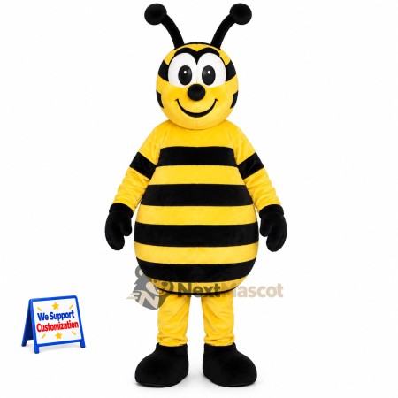 Bee Mascot Costume - Yellow, Curled Antennae Bee Mascot Costume - Yellow, Curled Antennae