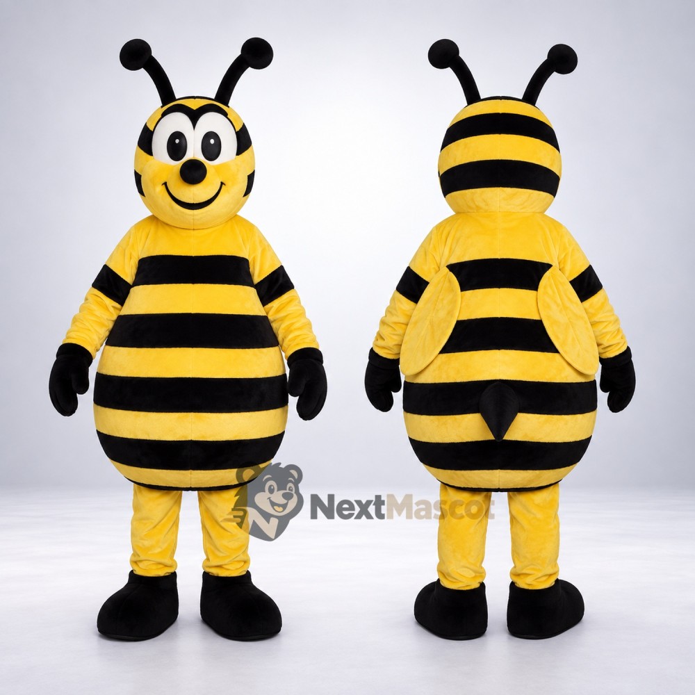 Bee Mascot Costume - Yellow, Curled Antennae Bee Mascot Costume - Yellow, Curled Antennae
