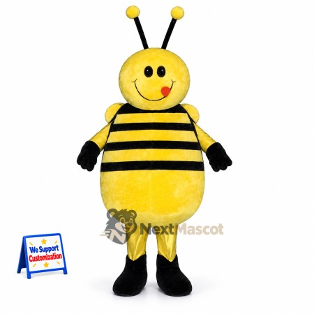 Bee Mascot Costume - Round, Yellow for Garden Events