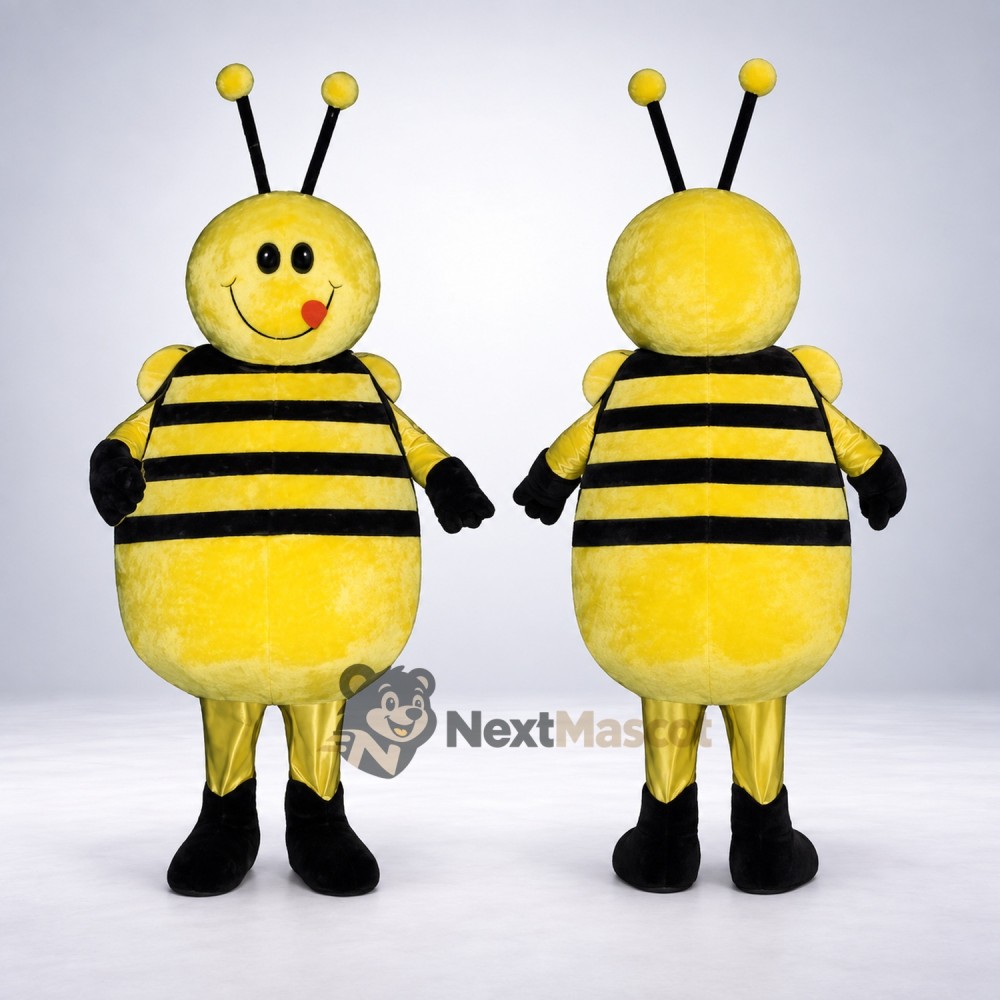 Bee Mascot Costume - Round, Yellow for Garden Events