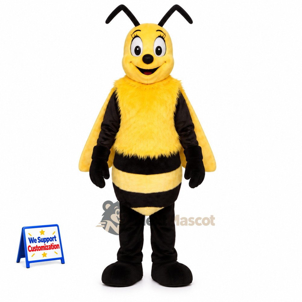 Bee Mascot Costume - Yellow, Angular Antennae Bee Mascot Costume - Yellow, Angular Antennae