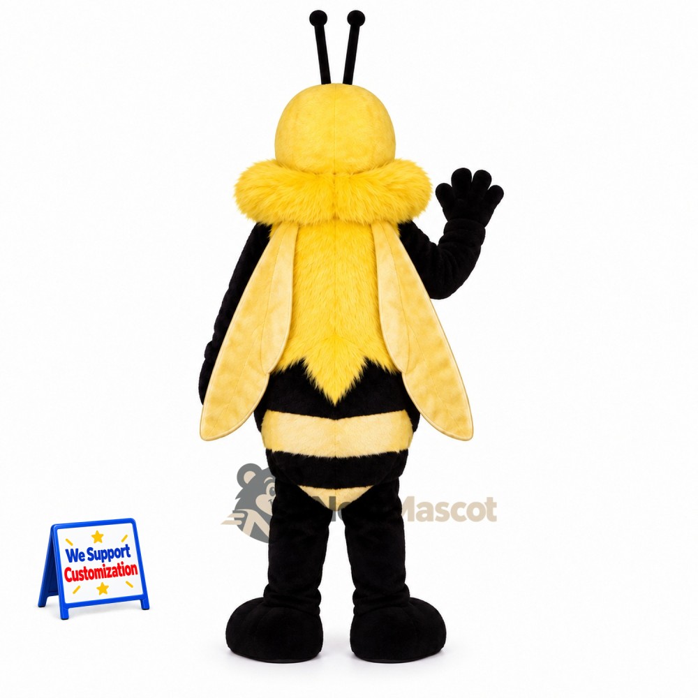 Bee Mascot Costume - Yellow, Two Long Black Antennae Bee Mascot Costume - Yellow, Two Long Black Antennae