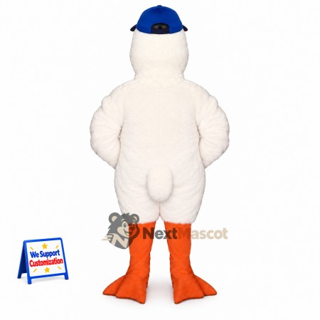 Duck Mascot Costume - White, Blue Cap Duck Mascot Costume - White, Blue Cap