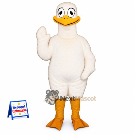 Duck Mascot Costume - White, Large Eyes Duck Mascot Costume - White, Large Eyes