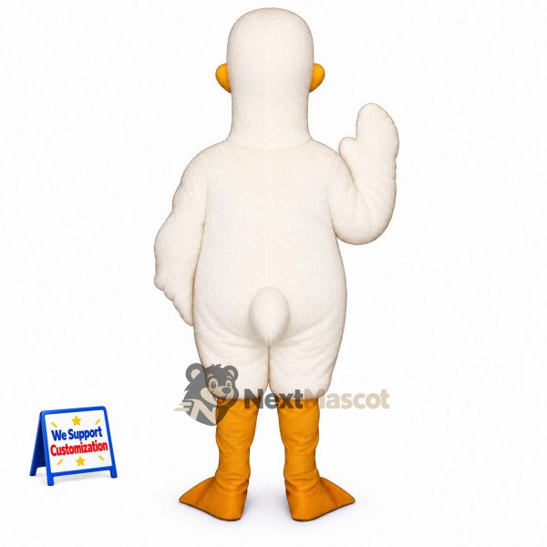 Duck Mascot Costume - White, Large Eyes Duck Mascot Costume - White, Large Eyes