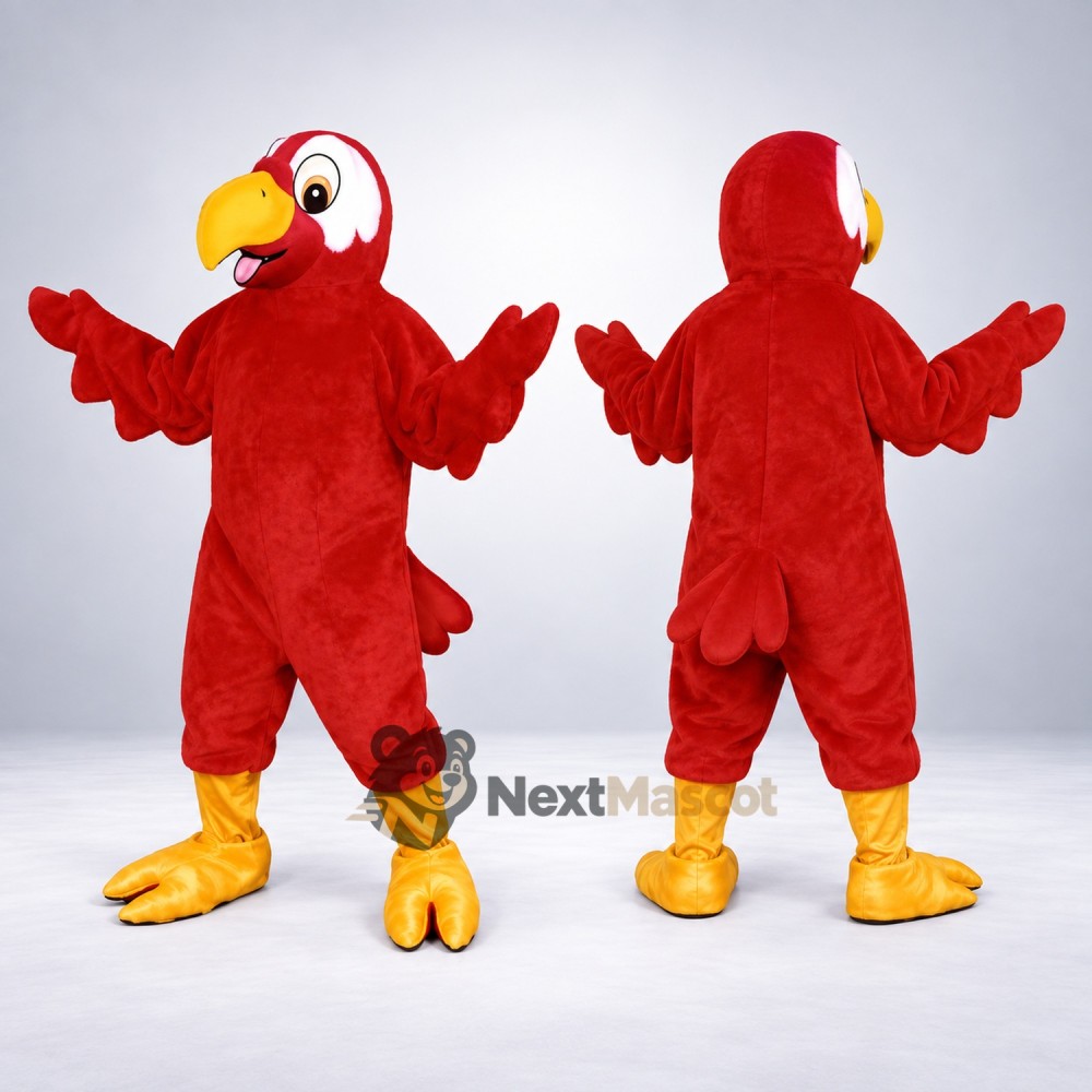 Parrot Mascot Costume - Red for Birthday Parties Parrot Mascot Costume - Red for Birthday Parties