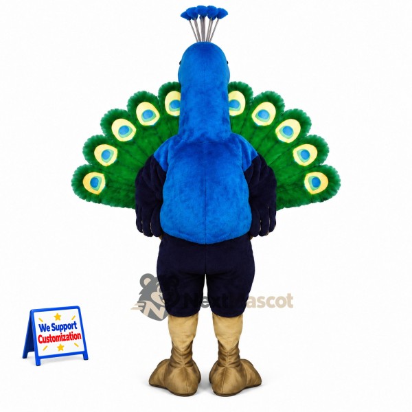Peacock Mascot Costume - Blue for Parades Peacock Mascot Costume - Blue for Parades