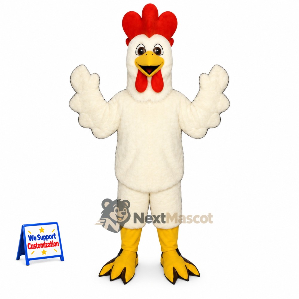 Rooster Mascot Costume - White for Carnivals Rooster Mascot Costume - White for Carnivals