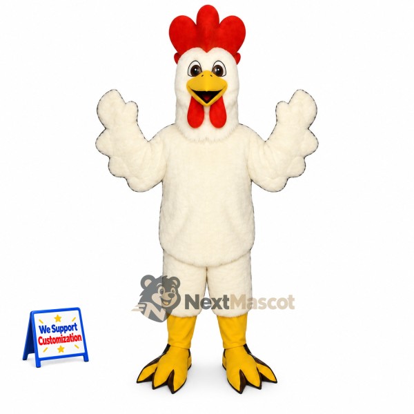 Rooster Mascot Costume - White for Carnivals
