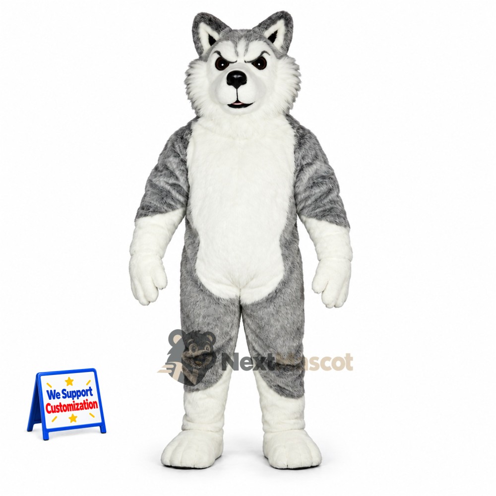 Husky Mascot Costume - Gray for Family Events Husky Mascot Costume - Gray for Family Events