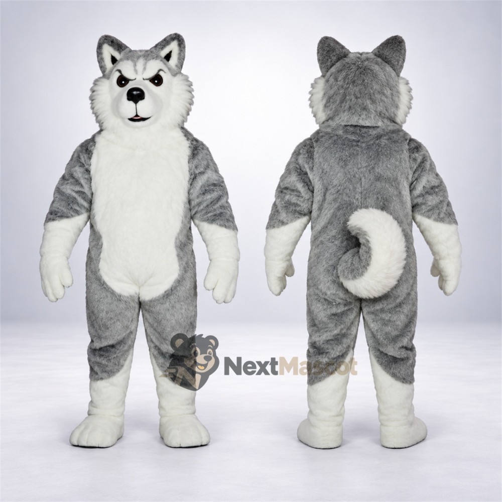 Husky Mascot Costume - Gray for Family Events Husky Mascot Costume - Gray for Family Events
