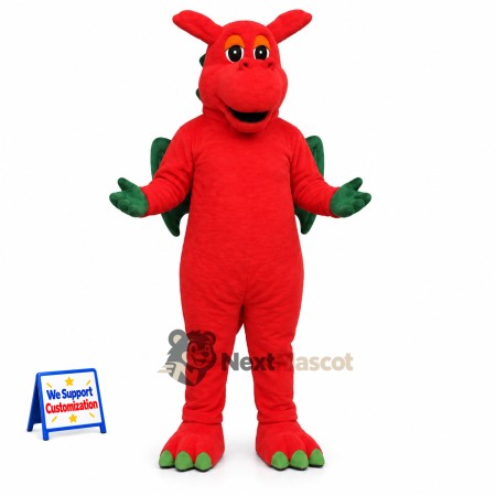 Dragon Mascot Costume - Red for School Events Dragon Mascot Costume - Red for School Events