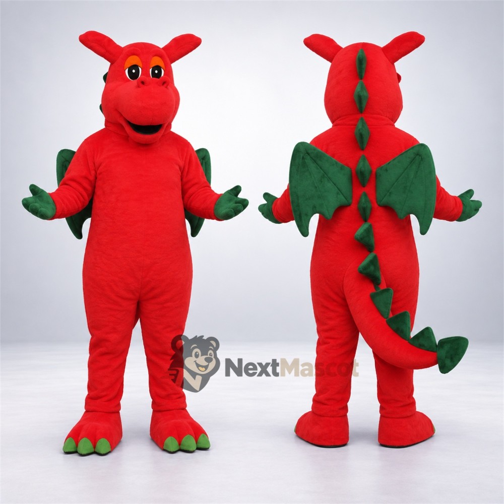 Dragon Mascot Costume - Red for School Events Dragon Mascot Costume - Red for School Events