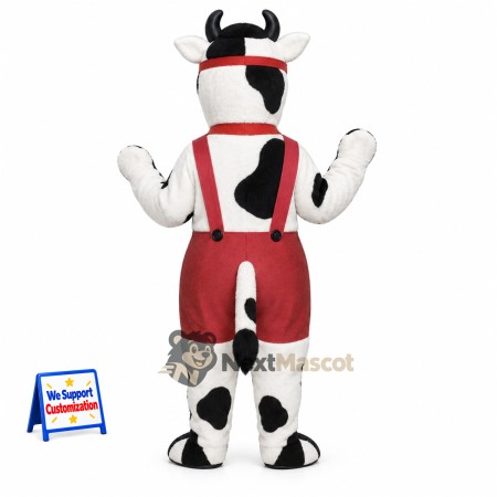 Cow Mascot Costume - Red Overalls Cow Mascot Costume - Red Overalls