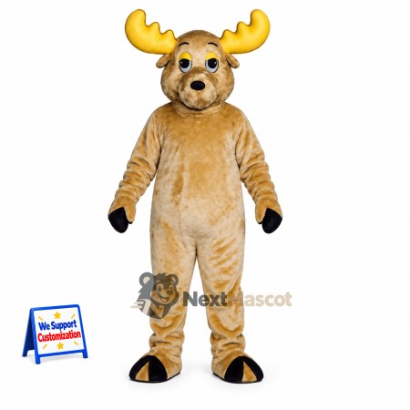 Moose Mascot Costume - Brown for Grand Openings Moose Mascot Costume - Brown for Grand Openings