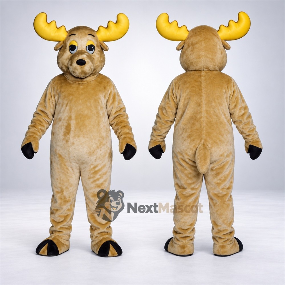 Moose Mascot Costume - Brown for Grand Openings Moose Mascot Costume - Brown for Grand Openings