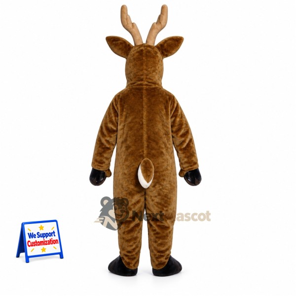 Reindeer Mascot Costume - Brown, Red Nose Reindeer Mascot Costume - Brown, Red Nose