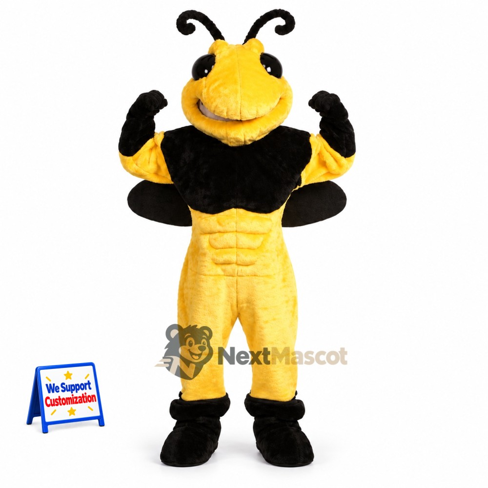 Bee Mascot Costume - Muscular for Nature Events Bee Mascot Costume - Muscular for Nature Events