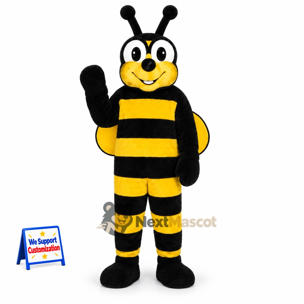 Bee Mascot Costume - Yellow, Striped Legs and Yellow Wings Bee Mascot Costume - Yellow, Striped Legs and Yellow Wings