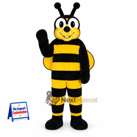 Bee Mascot Costume - Yellow, Striped Legs and Yellow Wings Bee Mascot Costume - Yellow, Striped Legs and Yellow Wings