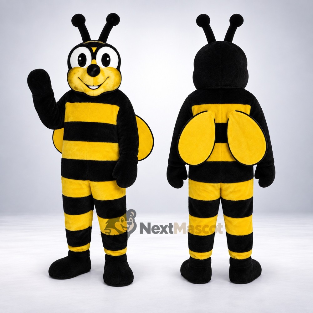 Bee Mascot Costume - Yellow, Striped Legs and Yellow Wings Bee Mascot Costume - Yellow, Striped Legs and Yellow Wings